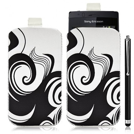 Housse coque étui pochette pour Sony Ericsson Xperia Arc / Arc S avec motif HF04+ stylet luxe