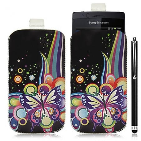 Housse coque étui pochette pour Sony Ericsson Xperia Arc / Arc S avec motif HF05+ stylet luxe