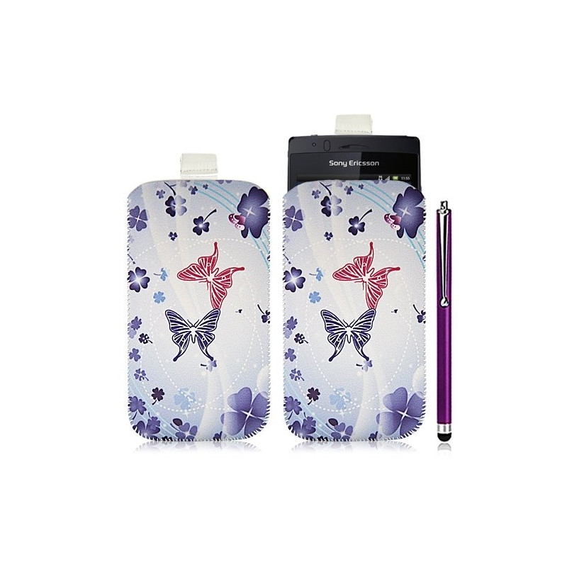 Housse coque étui pochette pour Sony Ericsson Xperia Arc / Arc S avec motif HF06+ stylet luxe