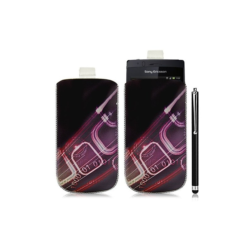 Housse coque étui pochette pour Sony Ericsson Xperia Arc / Arc S avec motif HF07+ stylet luxe