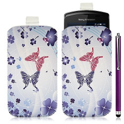 Housse coque étui pochette pour Sony Ericsson Xperia Play avec motif HF06+ stylet luxe