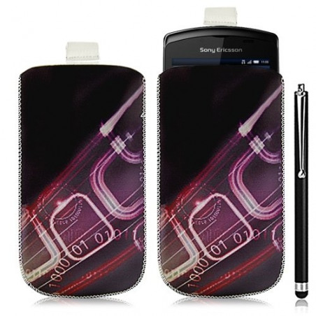 Housse coque étui pochette pour Sony Ericsson Xperia Play avec motif HF07+ stylet luxe