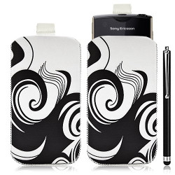 Housse coque étui pochette pour Sony Ericsson Xperia Ray avec motif HF04+ stylet luxe