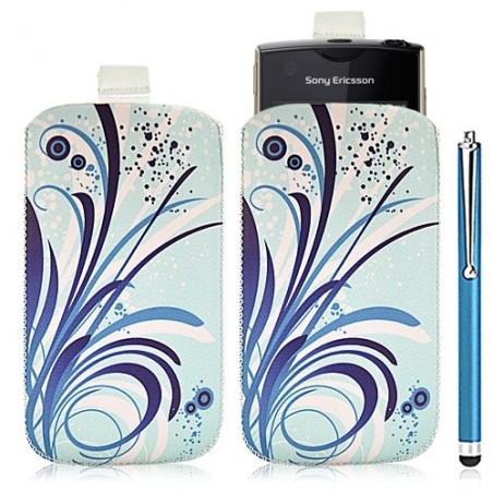 Housse coque étui pochette pour Sony Ericsson Xperia Ray avec motif HF08+ stylet luxe