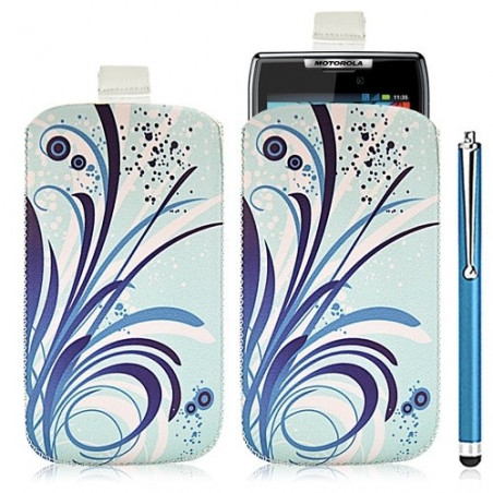 Housse coque étui pochette pour Motorola Razr XT910 avec motif HF08 + Stylet luxe