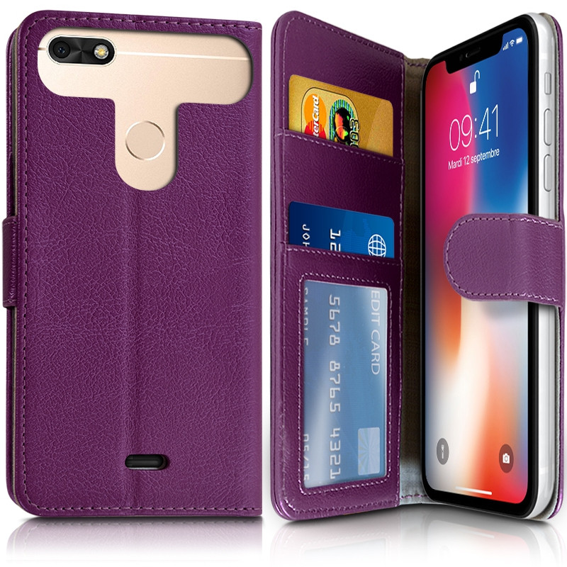 Etui Portefeuille Violet (Ref.4-C) pour Smartphone Altice SX41