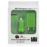 Mini Chargeur 3en1 Auto Et Secteur Usb Avec Câble Data Vert pour Apple : iPhone 3G/3Gs / iPhone 4/4S / Ipod Touch 1G/2G/3G / Ip