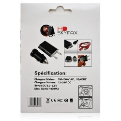 Mini Chargeur 3en1 Auto Et Secteur Usb Avec Câble Data Rose pour Sony Ericsson : Txt / Txt Pro / Xperia Kyno / Xperia Mini / Xp