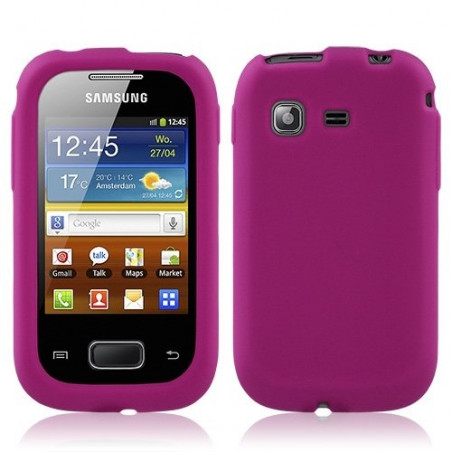 housse etui coque silicone uni pour Samsung Galaxy Pocket couleur rose