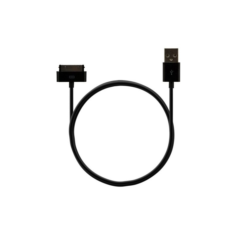 Câble data usb charge 2en1 couleur Noir pour Apple : iPhone 3G/3Gs / iPhone 4/4S / Ipod Touch 1G/2G/3G / Ipod Touch 4G