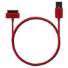 Câble data usb charge 2en1 couleur Rouge pour Apple : iPhone 3G/3Gs / iPhone 4/4S / Ipod Touch 1G/2G/3G / Ipod Touch 4G