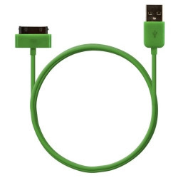 Câble data usb charge 2en1 couleur Vert pour Apple : iPhone 3G/3Gs / iPhone 4/4S / Ipod Touch 1G/2G/3G / Ipod Touch 4G