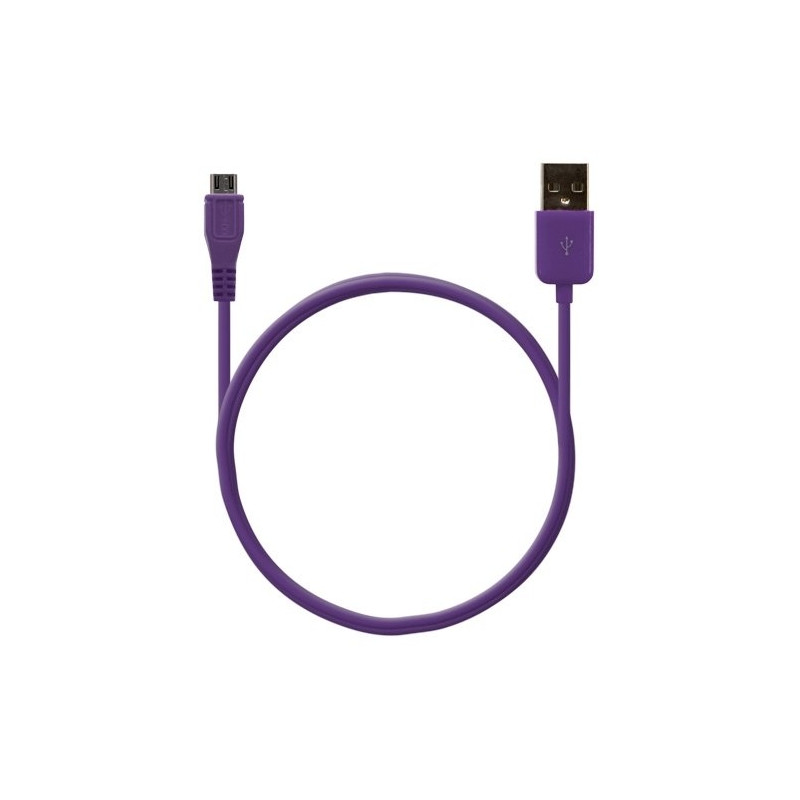 Câble data usb charge 2en1 couleur Violet pour BlackBerry : Bold 9700 / Bold 9780 / Bold 9790 / Bold 9900 / Curve 3G 9300 / Cur