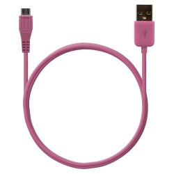 Câble data usb charge 2en1 couleur Rose pour HTC : One S / One X / Radar / Rhyme G20 / Salsa / Sensation / Sensation XL / Troph