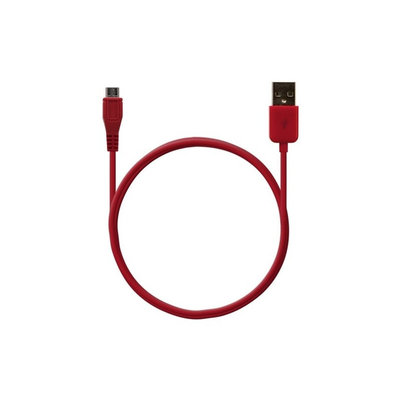 Câble data usb charge 2en1 couleur Rouge pour HTC : One S / One X / Radar / Rhyme G20 / Salsa / Sensation / Sensation XL / Trop