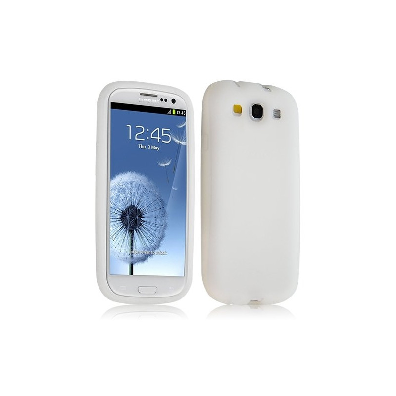 Housse étui coque silicone Samsung Galaxy S3 couleur blanc