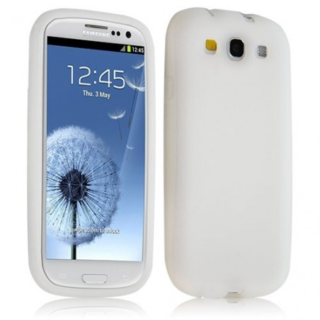 Housse étui coque silicone Samsung Galaxy S3 couleur blanc