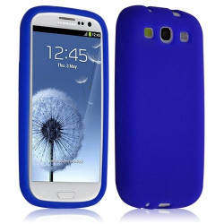 Housse étui coque silicone Samsung Galaxy S3 couleur bleu