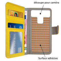 Coque Housse Etui avec Rabat Latéral Fonction Support pour Wiko Cink Slim couleur Blanc