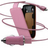 Housse coque etui + Chargeur Auto USB pour Samsung Galaxy Ace S5830 couleur rose