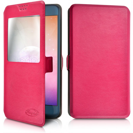 Housse Etui Porte-Carte Support Universel S Couleur Rose Fushia pour Archos 45b Helium 4G