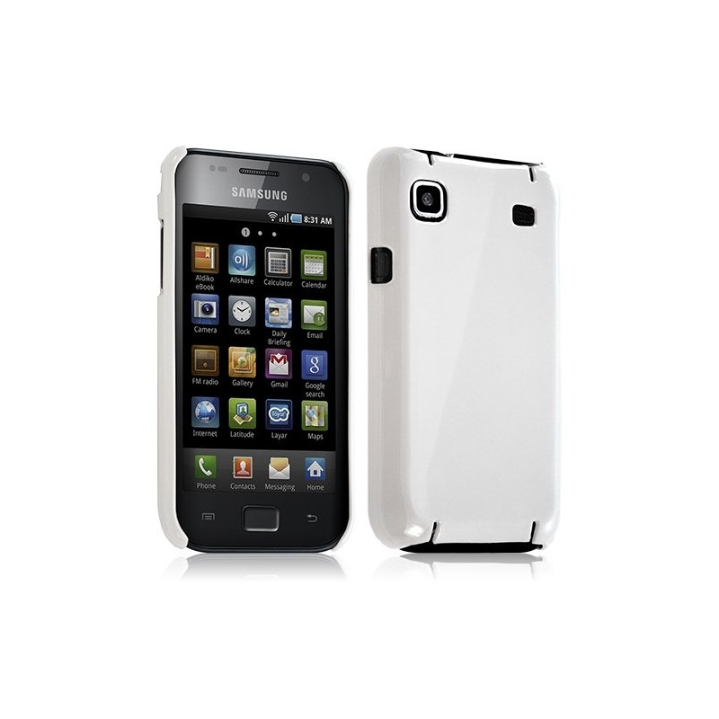 Housse étui coque rigide brillante pour Samsung Galaxy S i9000 couleur blanc