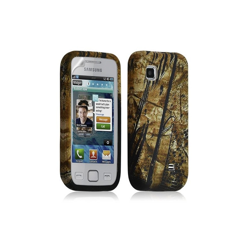 Housse coque étui gel pour Samsung Wave575 motif LM10 + Film protecteur