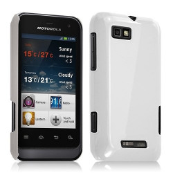 Housse étui coque rigide brillante pour Motorola Defy mini XT320 couleur blanc