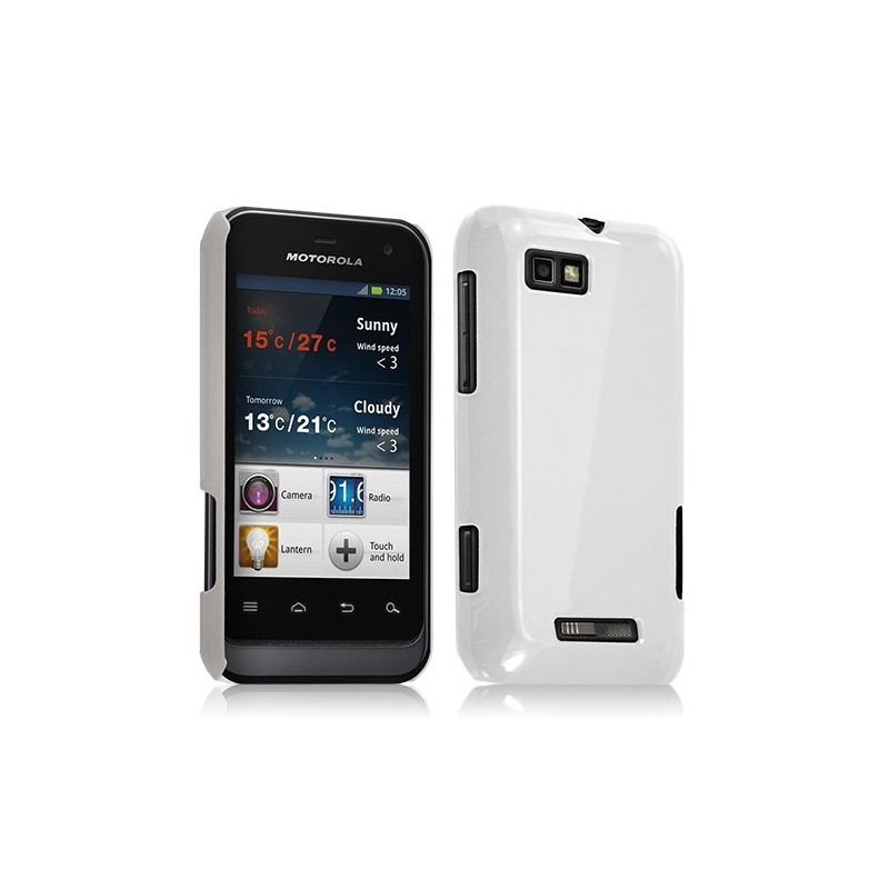 Housse étui coque rigide brillante pour Motorola Defy mini XT320 couleur blanc