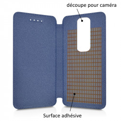 Coque Housse Etui avec Rabat Latéral Fonction Support pour Wiko Cink Slim couleur Blanc