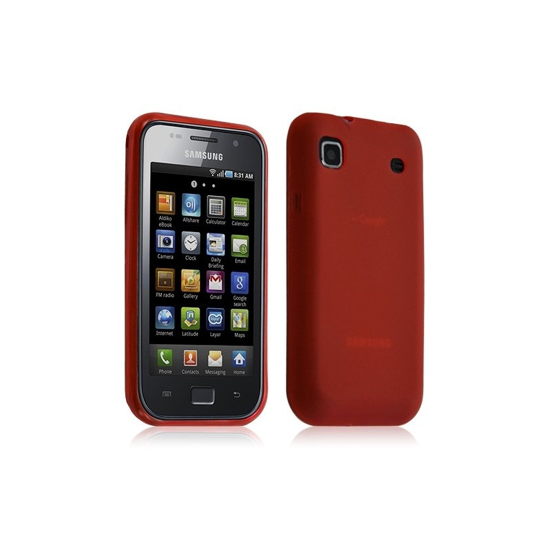 Housse étui coque gel Samsung Galaxy S i9000 couleur rouge