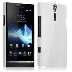 Housse Étui Coque Rigide Brillante Pour Sony Xperia S Couleur Blanc