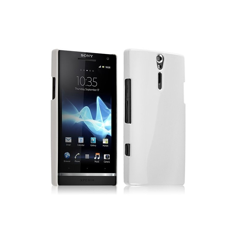 Housse Étui Coque Rigide Brillante Pour Sony Xperia S Couleur Blanc