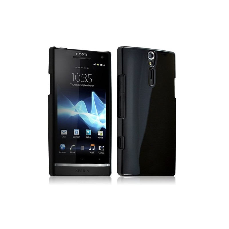 Housse Étui Coque Rigide Brillante Pour Sony Xperia S Couleur noir