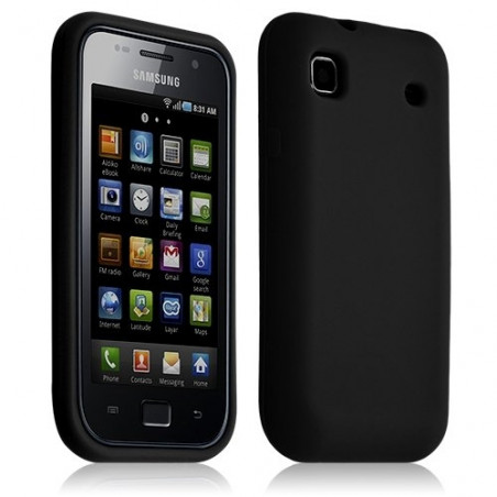 Housse etui coque en silicone pour Samsung Galaxy S i9000 couleur noir