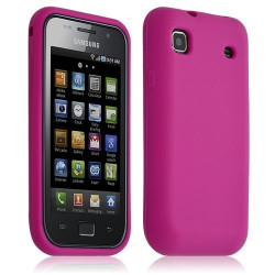 Housse etui coque en silicone pour Samsung Galaxy S i9000 couleur rose fushia