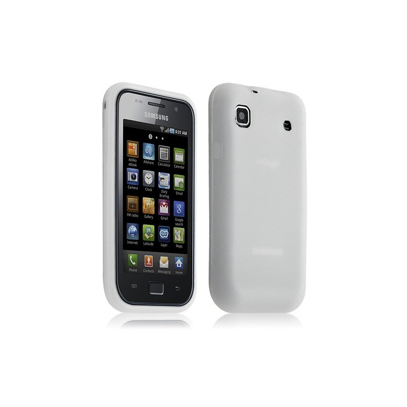 Housse etui coque en silicone pour Samsung Galaxy SCL i9003 couleur blanc