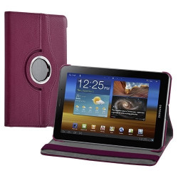 Housse coque étui pour Samsung Galaxy Tab 7.7 P6800 de luxe avec sytème de rotation à 360 degrès couleur rose fushia