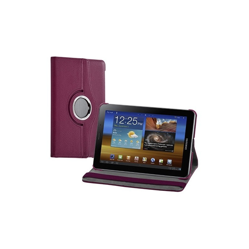 Housse coque étui pour Samsung Galaxy Tab 7.7 P6800 de luxe avec sytème de rotation à 360 degrès couleur rose fushia