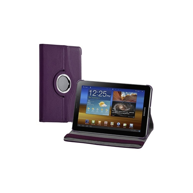 Housse coque étui pour Samsung Galaxy Tab 7.7 P6800 de luxe avec sytème de rotation à 360 degrès couleur violet