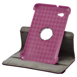 Housse coque étui pour Samsung Galaxy Tab 7 Plus P6200 de luxe avec sytème de rotation à 360 degrès couleur rose fushia