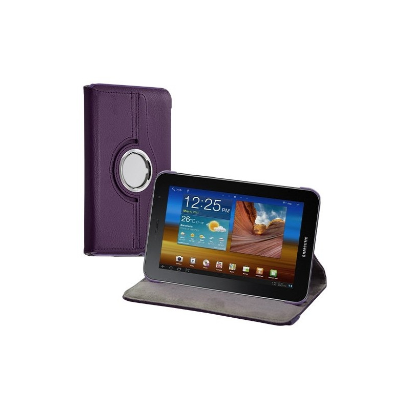 Housse coque étui pour Samsung Galaxy Tab 7 Plus P6200 de luxe avec sytème de rotation à 360 degrès couleur violet