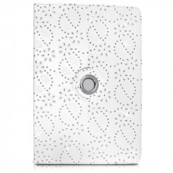 Etui Support Universel L Diamant Blanc pour Archos Sense 101X 10,1 pouces