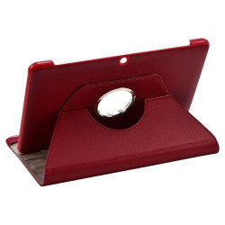 Housse coque étui pour Samsung Galaxy Tab 2 P5100 de luxe avec sytème de rotation à 360 degrès couleur rouge