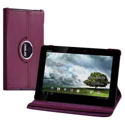 Housse coque étui pour Asus EeePAd Transformer TF201 de luxe avec sytème de rotation à 360 degrès couleur rose fushia