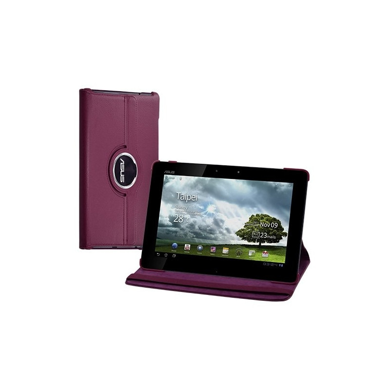 Housse coque étui pour Asus EeePAd Transformer TF201 de luxe avec sytème de rotation à 360 degrès couleur rose fushia