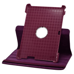 Housse coque étui pour Asus EeePAd Transformer TF201 de luxe avec sytème de rotation à 360 degrès couleur rose fushia