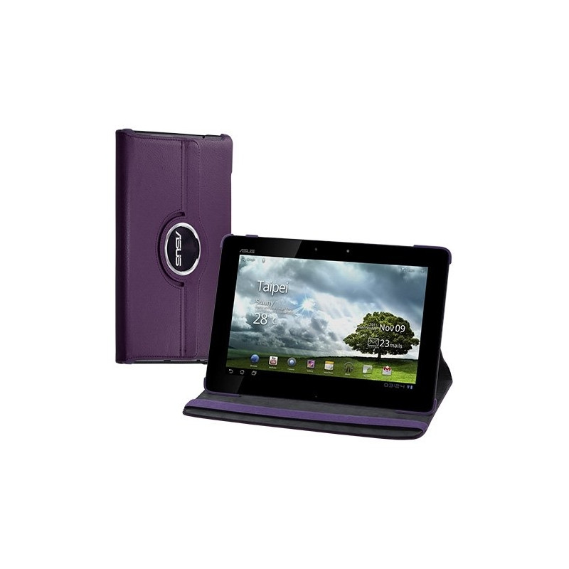 Housse coque étui pour Asus EeePAd Transformer TF201 de luxe avec sytème de rotation à 360 degrès couleur violet