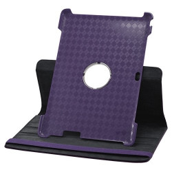 Housse coque étui pour Asus EeePAd Transformer TF201 de luxe avec sytème de rotation à 360 degrès couleur violet