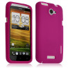 Housse coque étui silicone pour HTC One X couleur rose fushia